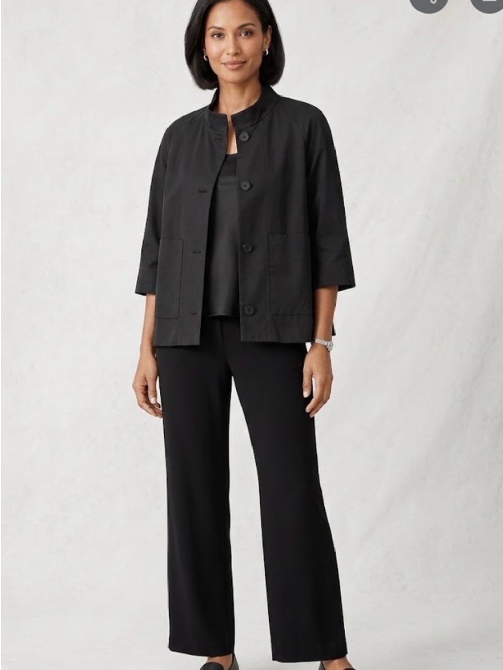 Eileen Fisher Black Jacket with Label Detail 826